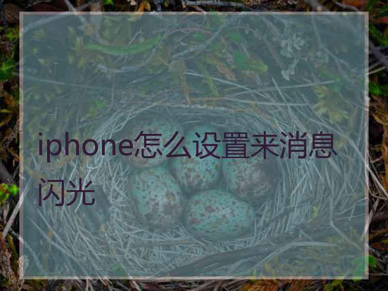 iphone怎么设置来消息闪光