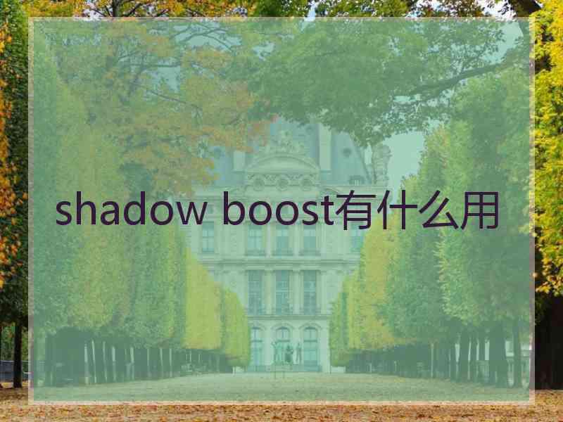 shadow boost有什么用