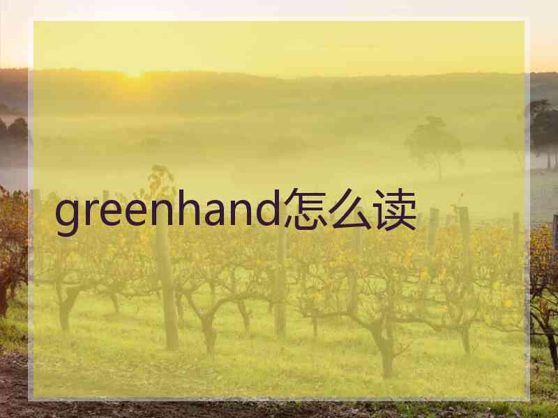 greenhand怎么读