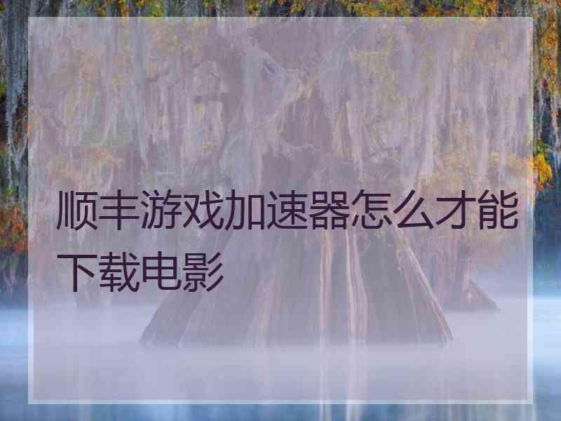 顺丰游戏加速器怎么才能下载电影