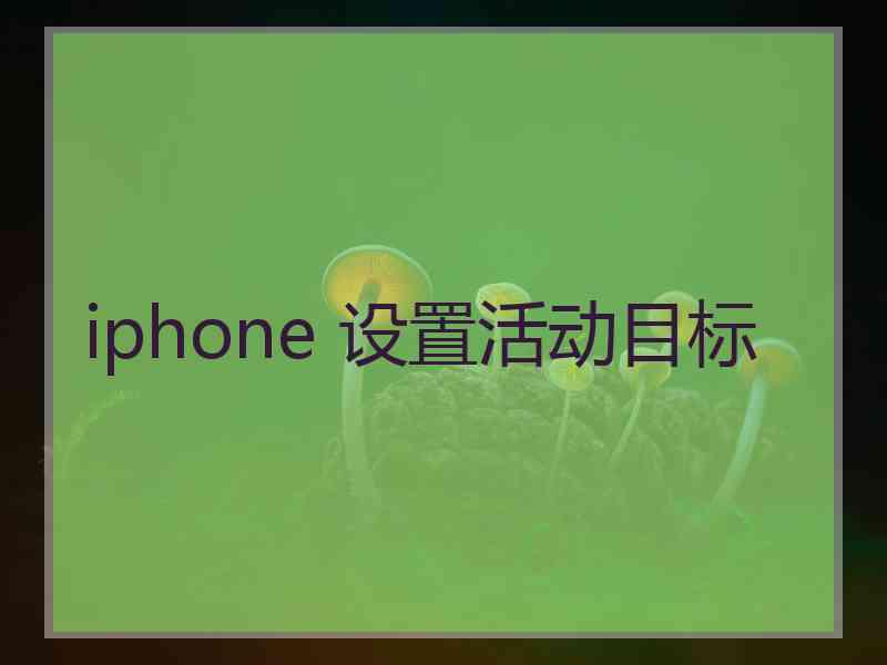 iphone 设置活动目标