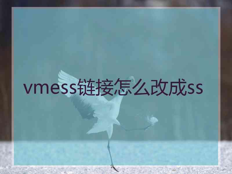 vmess链接怎么改成ss