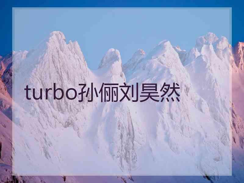 turbo孙俪刘昊然