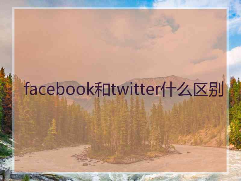 facebook和twitter什么区别