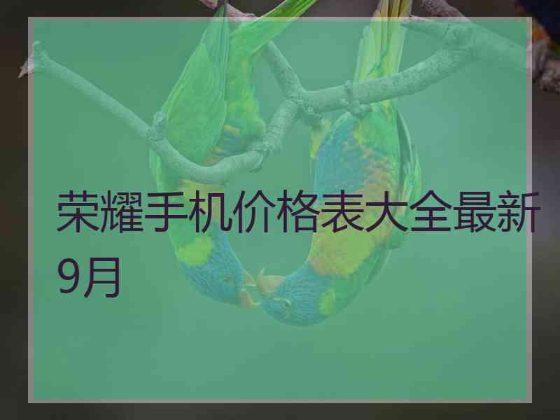 荣耀手机价格表大全最新9月