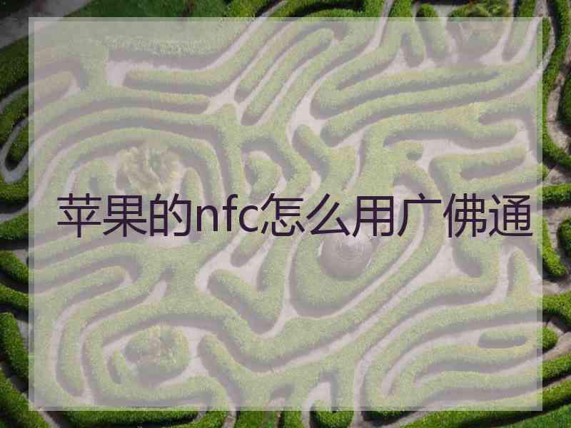 苹果的nfc怎么用广佛通