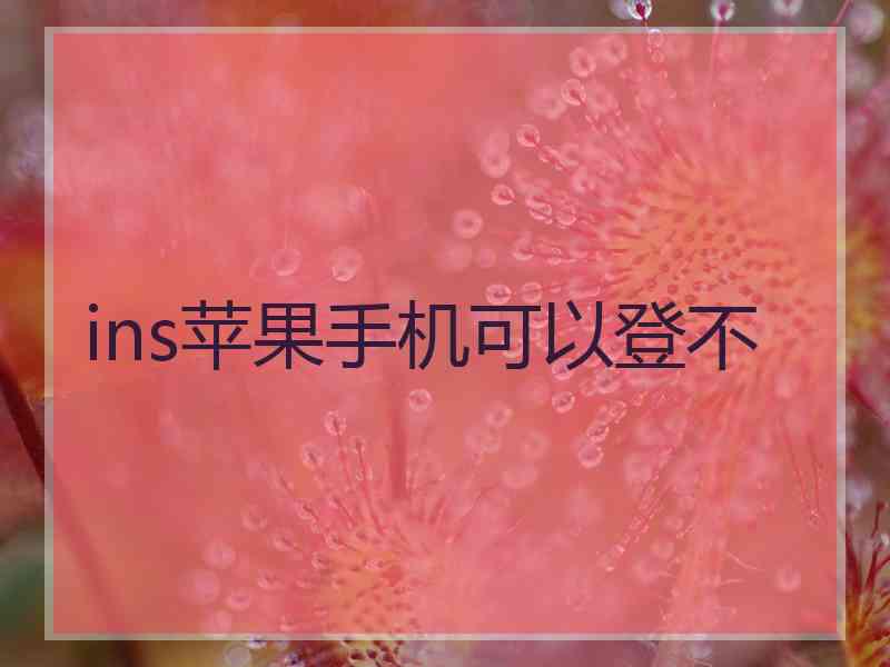 ins苹果手机可以登不