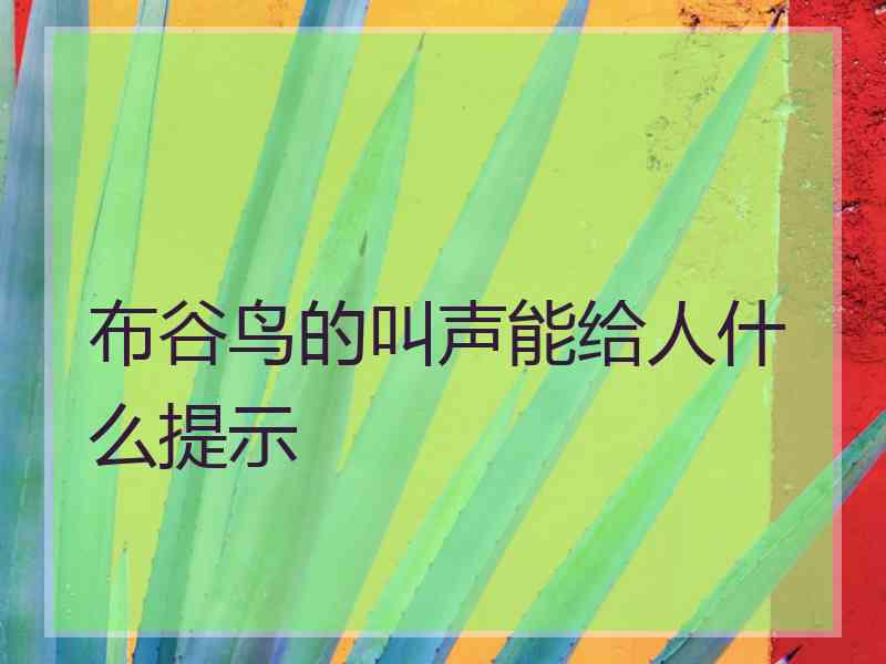 布谷鸟的叫声能给人什么提示