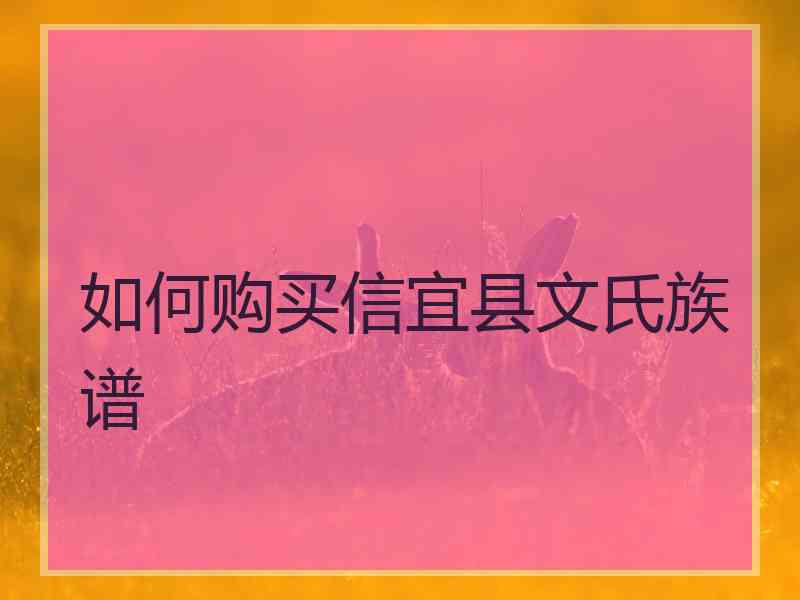 如何购买信宜县文氏族谱