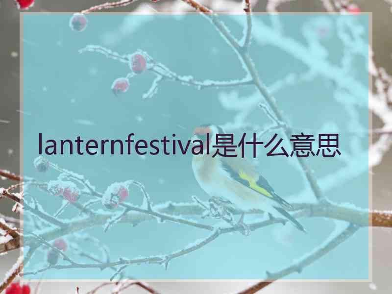 lanternfestival是什么意思