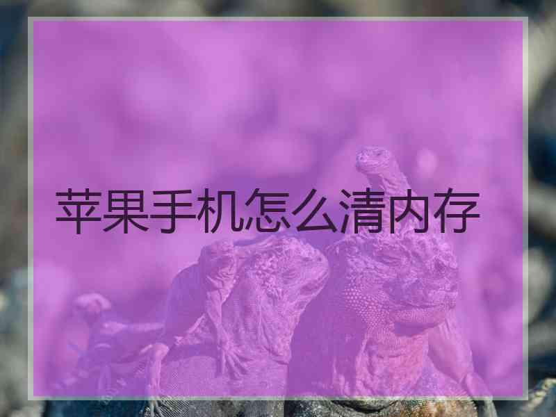 苹果手机怎么清内存