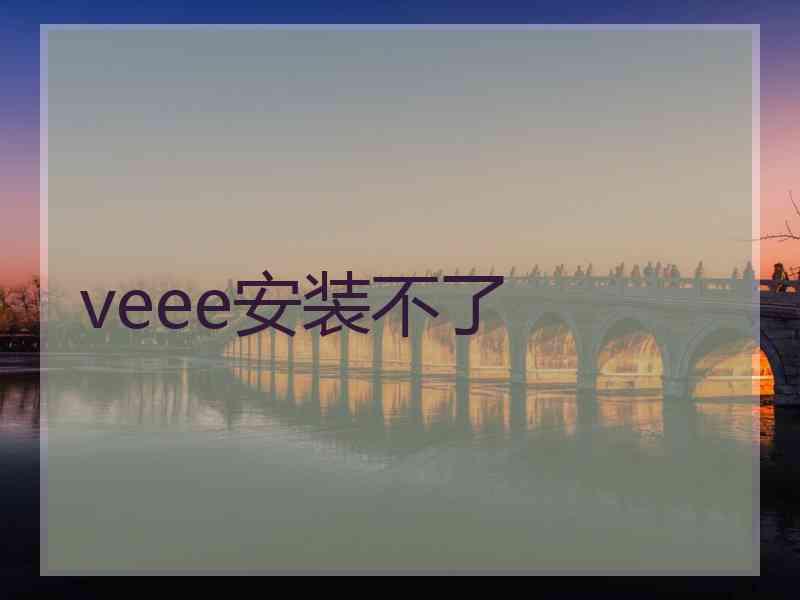 veee安装不了