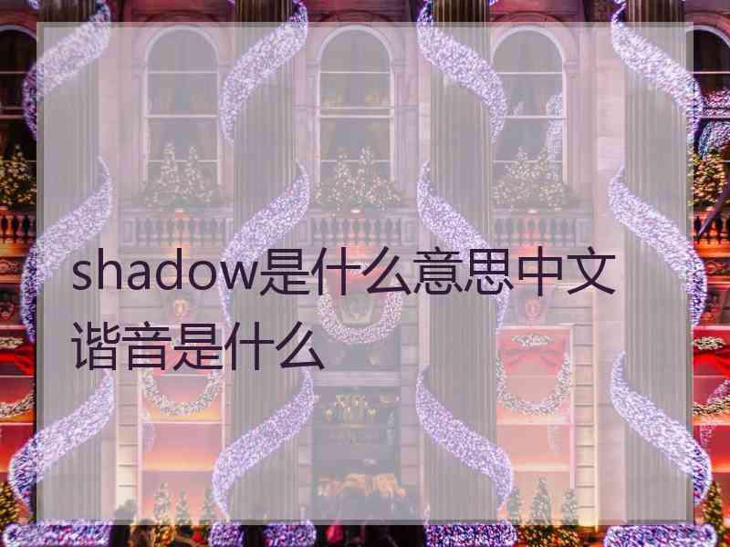 shadow是什么意思中文谐音是什么