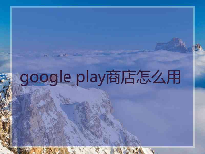 google play商店怎么用