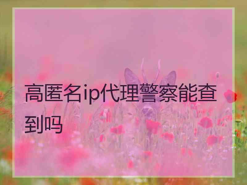 高匿名ip代理警察能查到吗