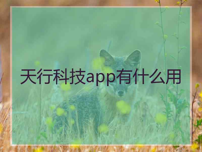 天行科技app有什么用