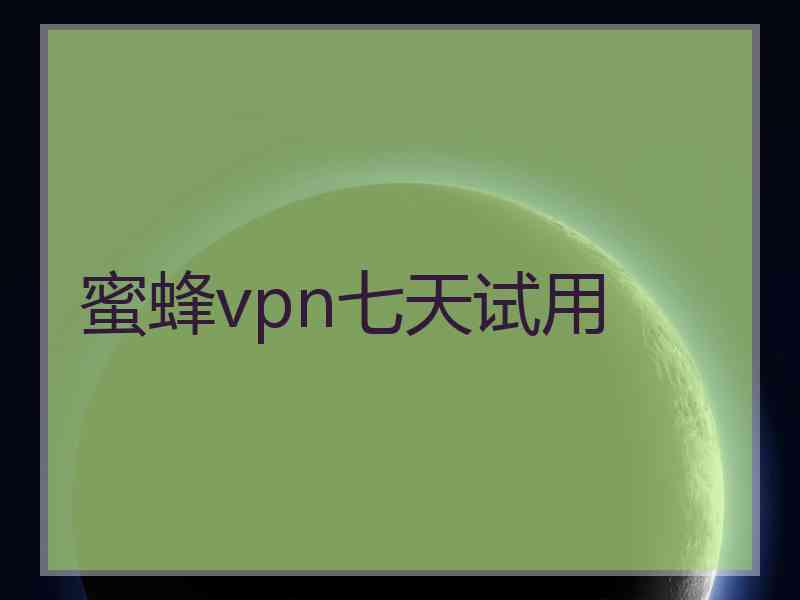 蜜蜂vpn七天试用