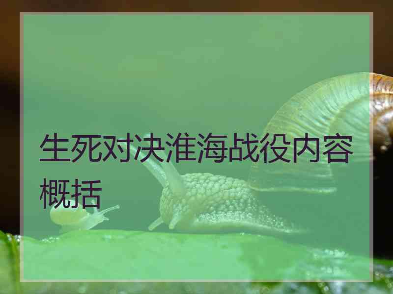 生死对决淮海战役内容概括