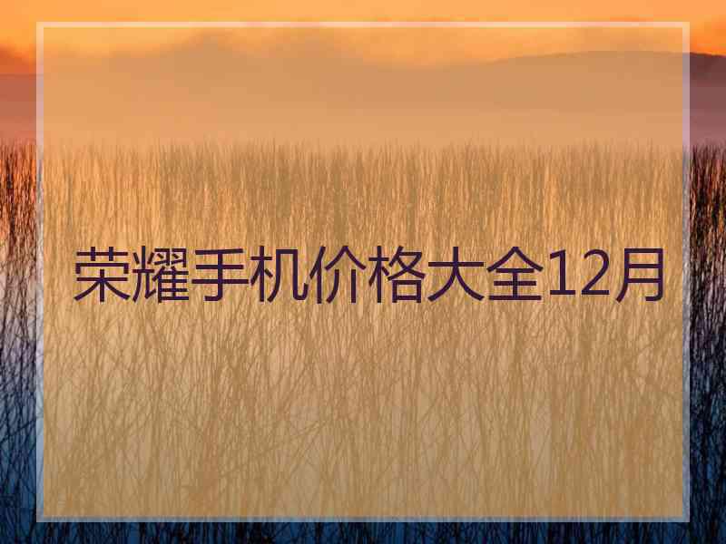 荣耀手机价格大全12月