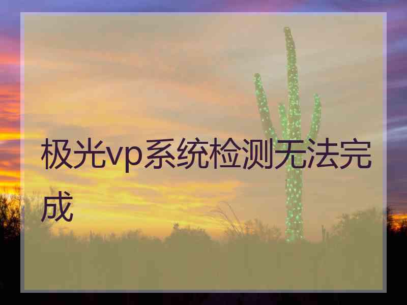 极光vp系统检测无法完成