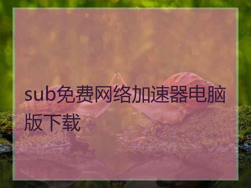 sub免费网络加速器电脑版下载