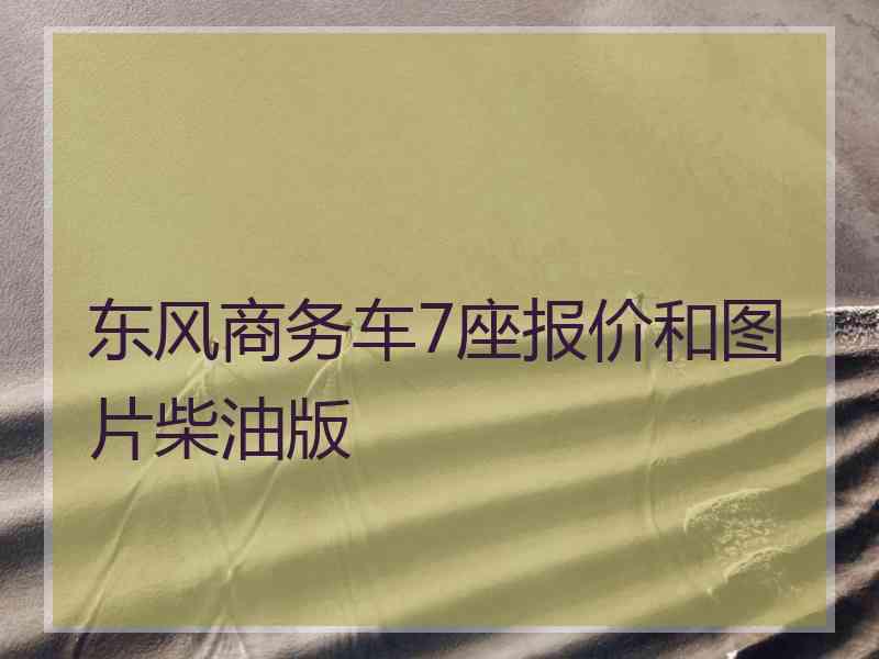 东风商务车7座报价和图片柴油版