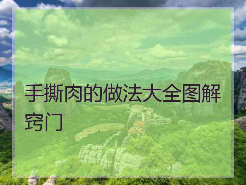 手撕肉的做法大全图解窍门