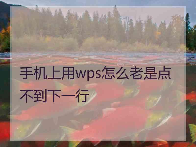 手机上用wps怎么老是点不到下一行