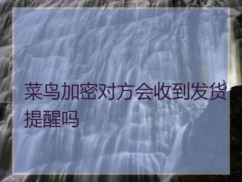 菜鸟加密对方会收到发货提醒吗