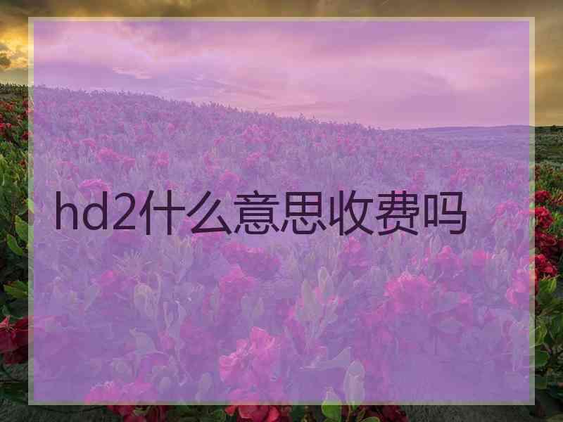 hd2什么意思收费吗