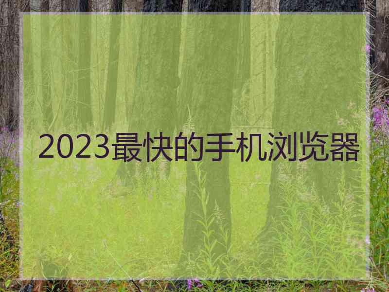 2023最快的手机浏览器