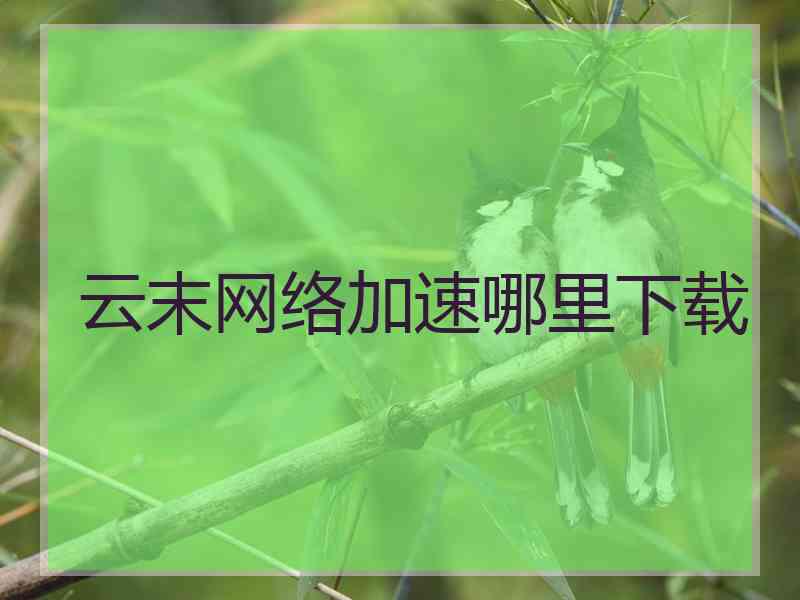 云末网络加速哪里下载