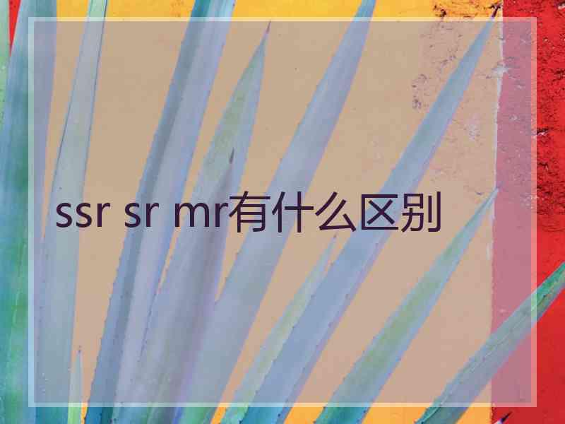 ssr sr mr有什么区别