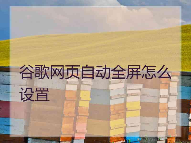 谷歌网页自动全屏怎么设置