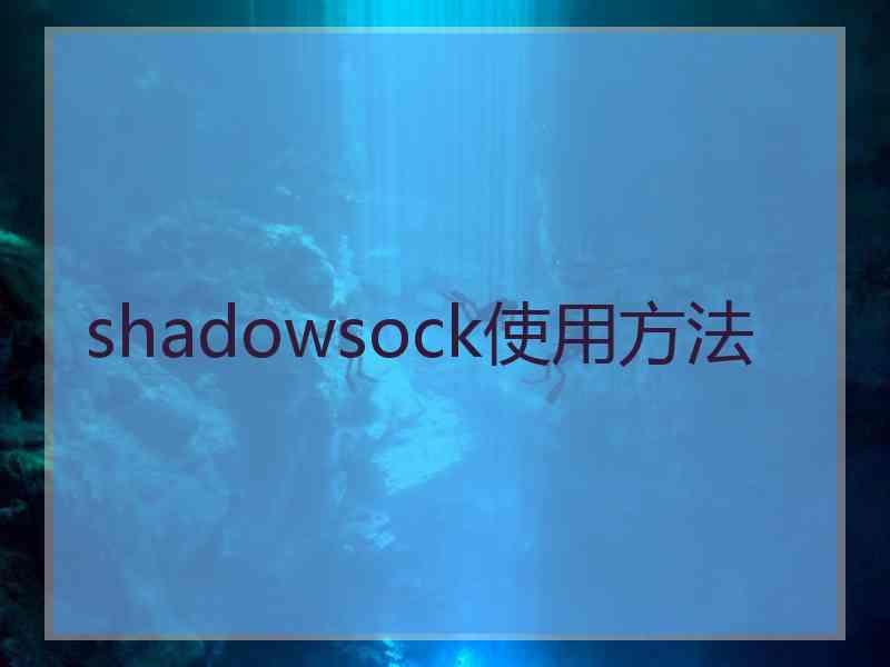 shadowsock使用方法