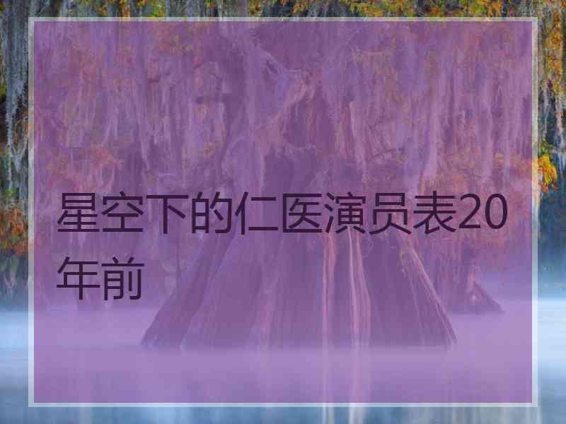 星空下的仁医演员表20年前