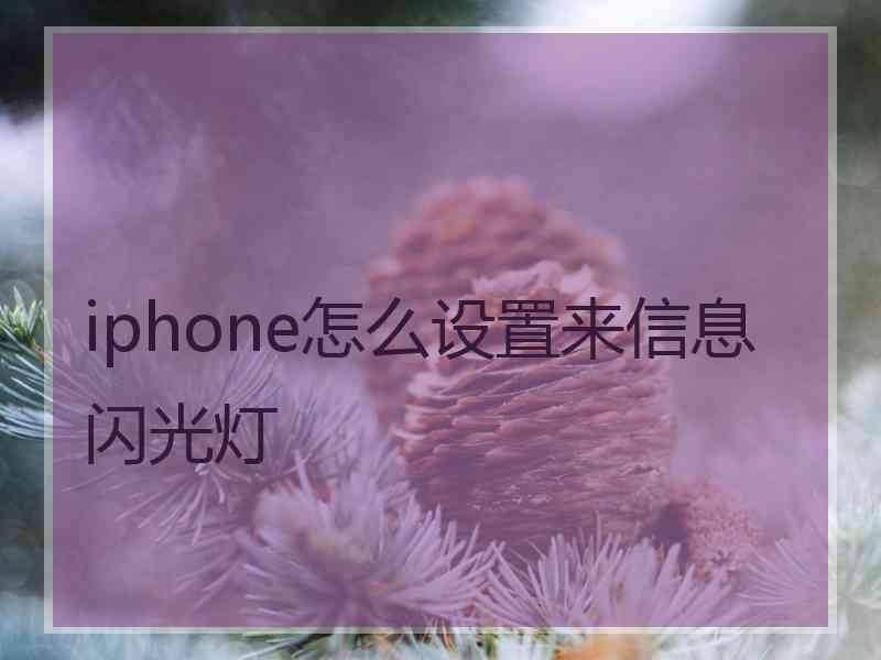 iphone怎么设置来信息闪光灯