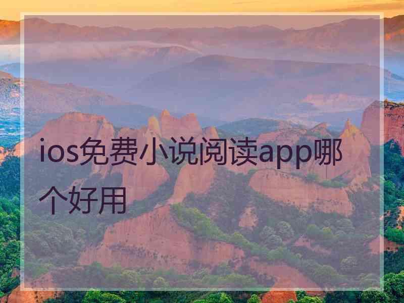 ios免费小说阅读app哪个好用