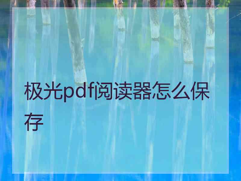 极光pdf阅读器怎么保存