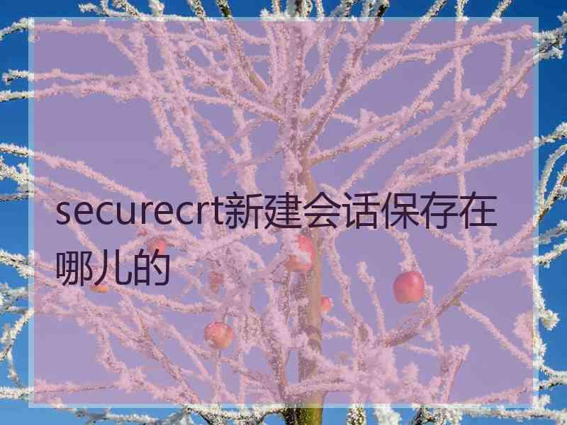 securecrt新建会话保存在哪儿的