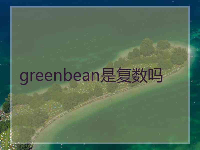 greenbean是复数吗