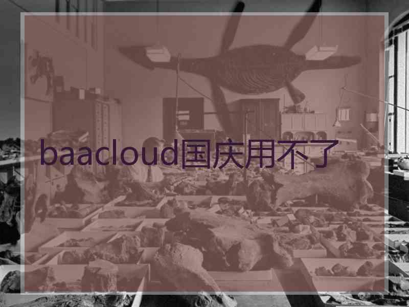 baacloud国庆用不了