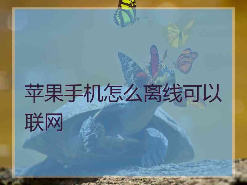 苹果手机怎么离线可以联网