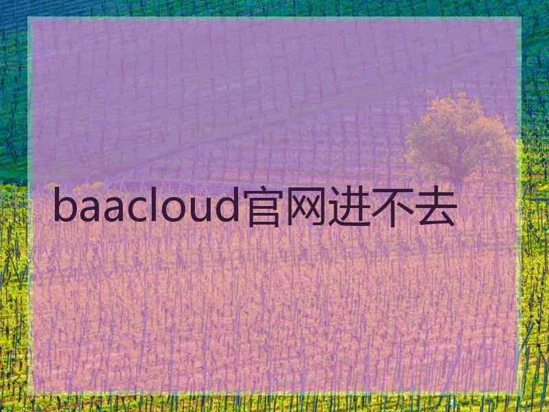 baacloud官网进不去