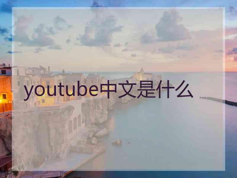 youtube中文是什么