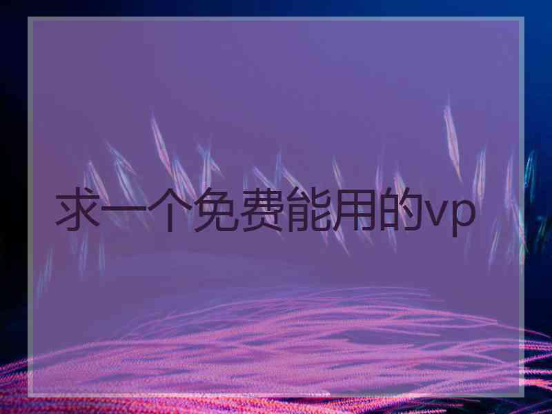 求一个免费能用的vp