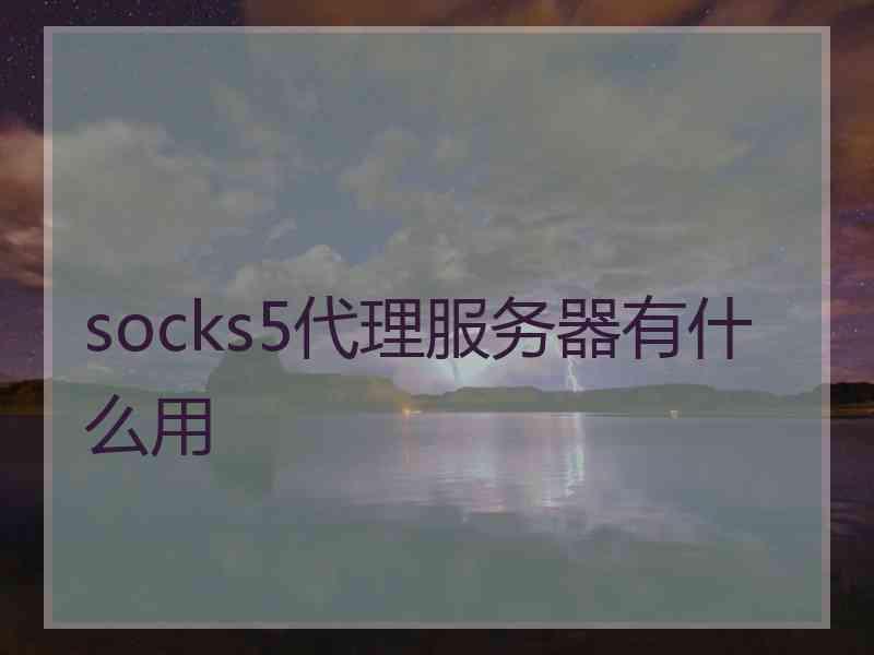 socks5代理服务器有什么用