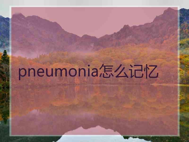 pneumonia怎么记忆