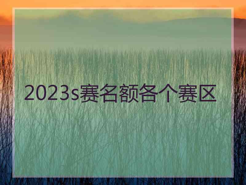 2023s赛名额各个赛区