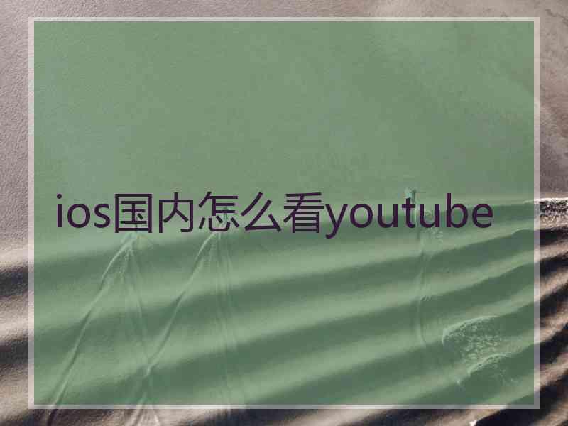 ios国内怎么看youtube